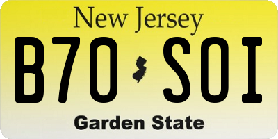 NJ license plate B70SOI