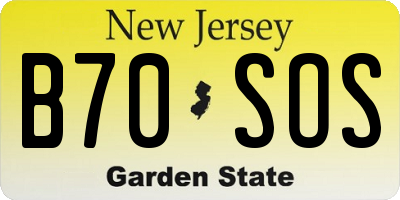 NJ license plate B70SOS
