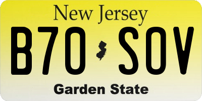 NJ license plate B70SOV