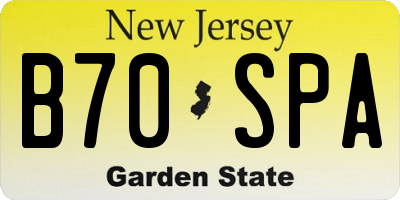 NJ license plate B70SPA