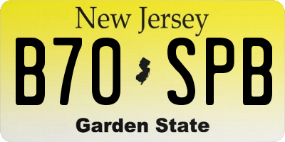 NJ license plate B70SPB