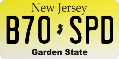 NJ license plate B70SPD
