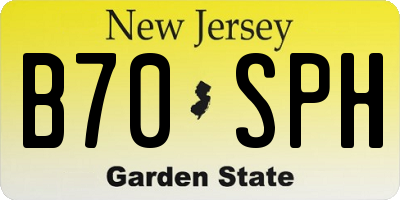 NJ license plate B70SPH