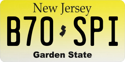 NJ license plate B70SPI