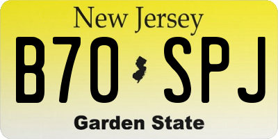 NJ license plate B70SPJ