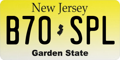 NJ license plate B70SPL
