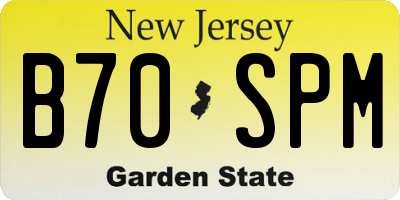 NJ license plate B70SPM
