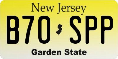 NJ license plate B70SPP