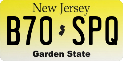 NJ license plate B70SPQ