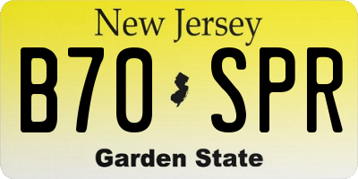 NJ license plate B70SPR
