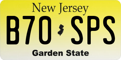 NJ license plate B70SPS