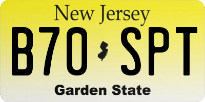 NJ license plate B70SPT