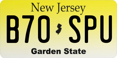 NJ license plate B70SPU
