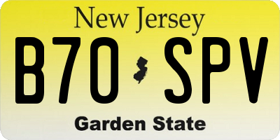 NJ license plate B70SPV