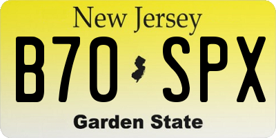 NJ license plate B70SPX