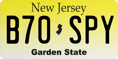 NJ license plate B70SPY