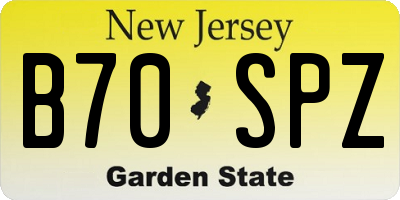 NJ license plate B70SPZ