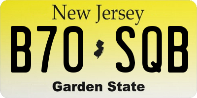NJ license plate B70SQB