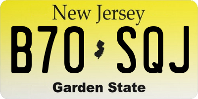 NJ license plate B70SQJ