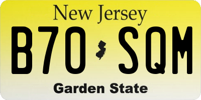 NJ license plate B70SQM