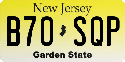 NJ license plate B70SQP