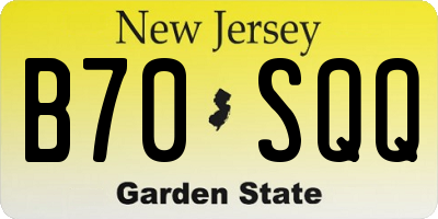 NJ license plate B70SQQ