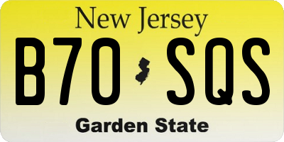 NJ license plate B70SQS