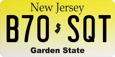 NJ license plate B70SQT