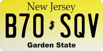 NJ license plate B70SQV