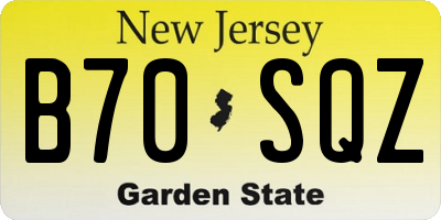 NJ license plate B70SQZ