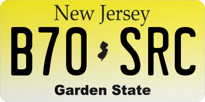 NJ license plate B70SRC