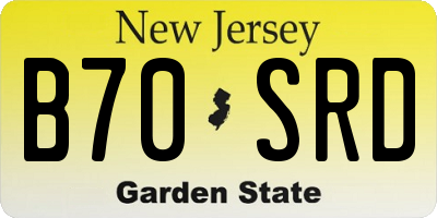 NJ license plate B70SRD
