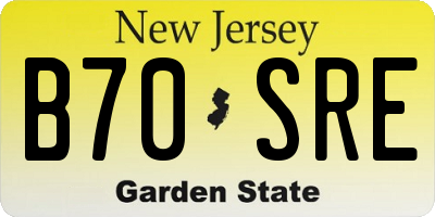 NJ license plate B70SRE
