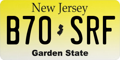NJ license plate B70SRF