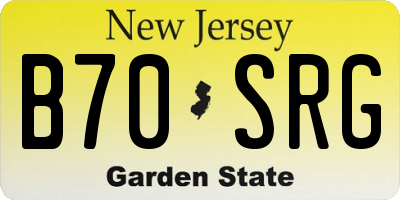 NJ license plate B70SRG
