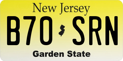 NJ license plate B70SRN