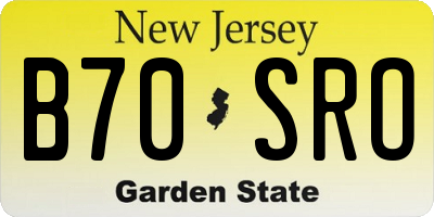 NJ license plate B70SRO