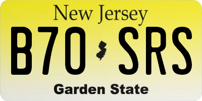 NJ license plate B70SRS
