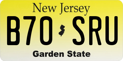 NJ license plate B70SRU