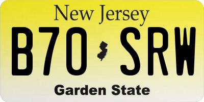 NJ license plate B70SRW
