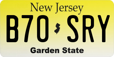 NJ license plate B70SRY