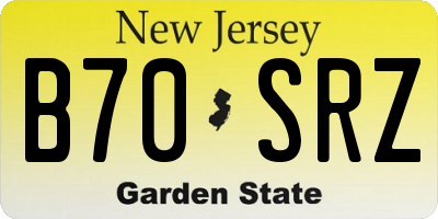 NJ license plate B70SRZ