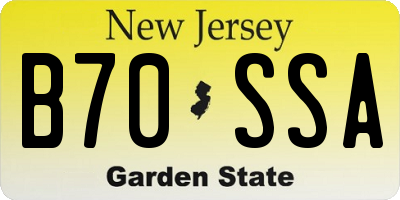 NJ license plate B70SSA