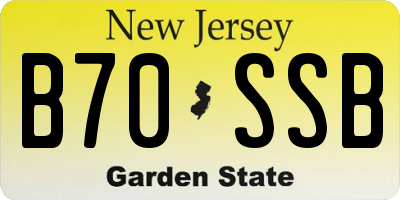 NJ license plate B70SSB