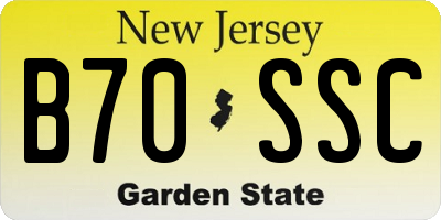 NJ license plate B70SSC