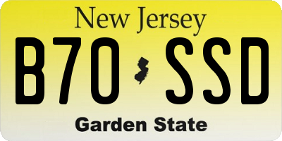 NJ license plate B70SSD