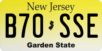 NJ license plate B70SSE