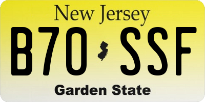 NJ license plate B70SSF