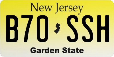 NJ license plate B70SSH