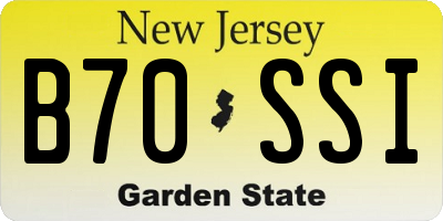NJ license plate B70SSI